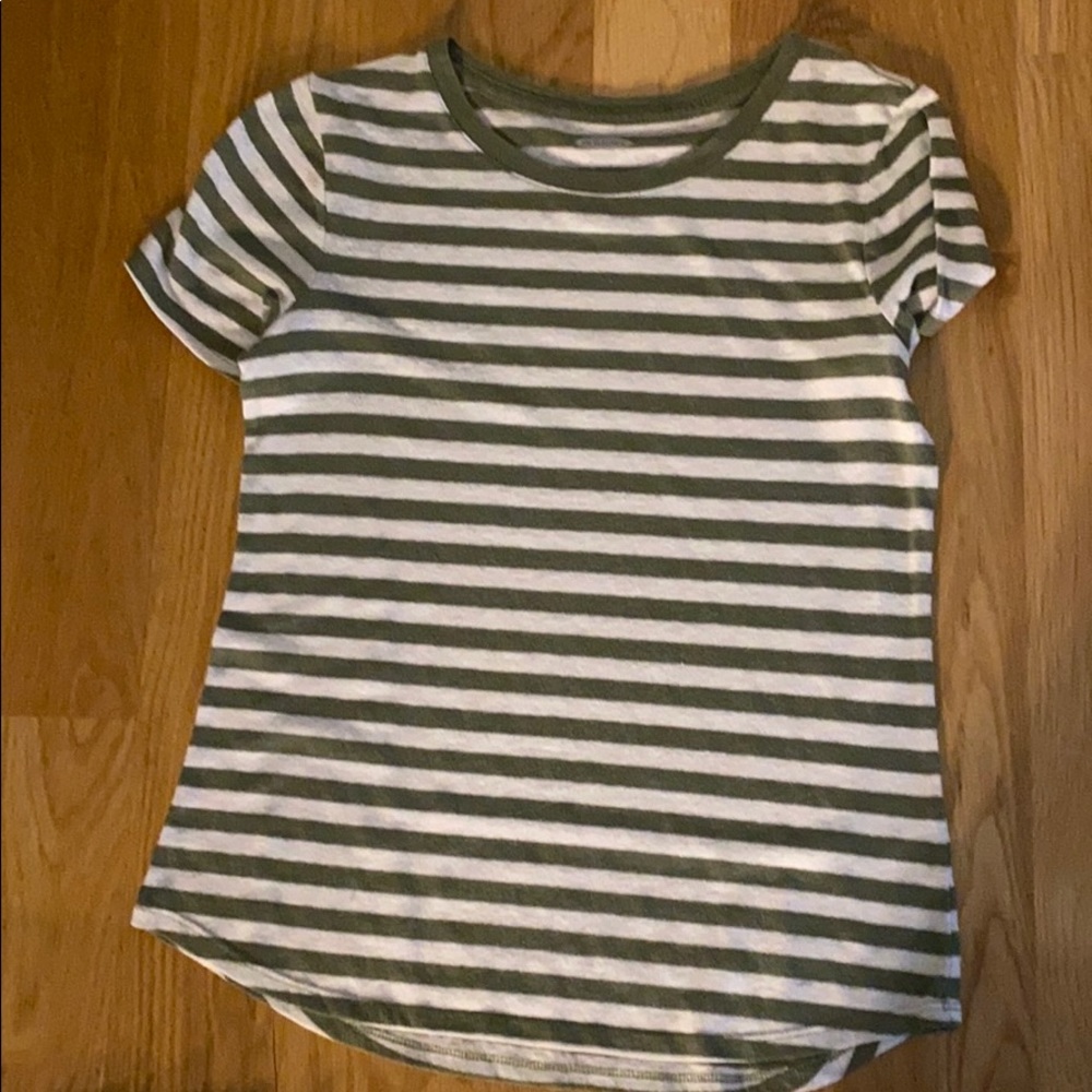 Green and white striped Old Navy short sleeve